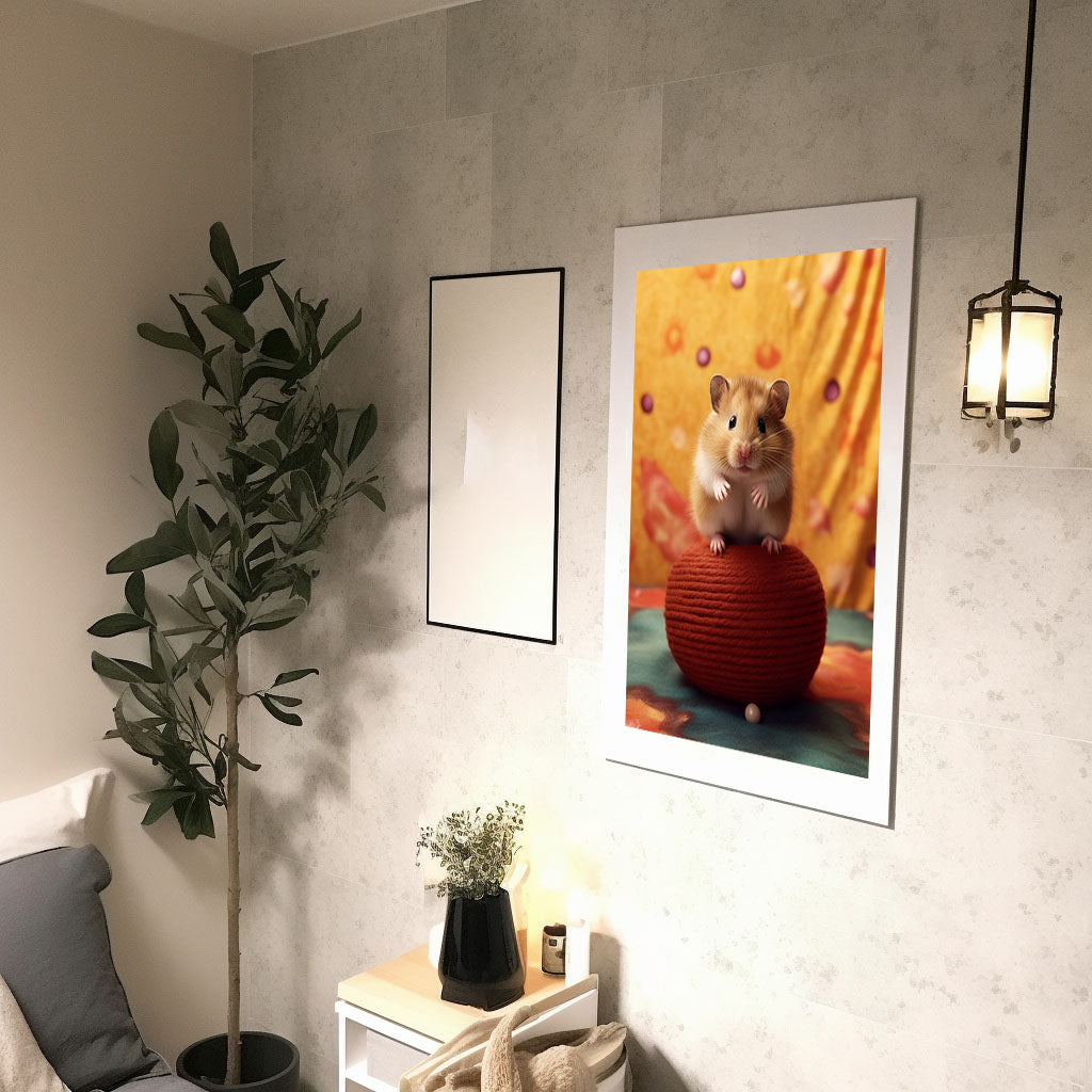 ハムスターのアートポスター廊下配置イメージ