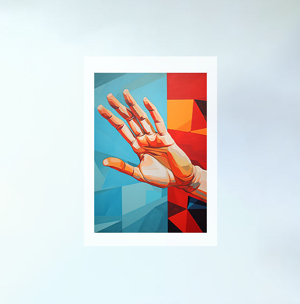 手のアートポスター原画のみ設置イメージ