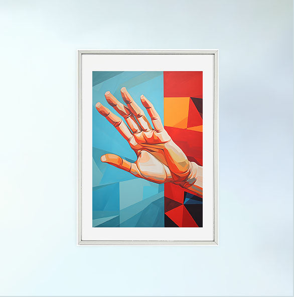 手のアートポスター銀フレームあり