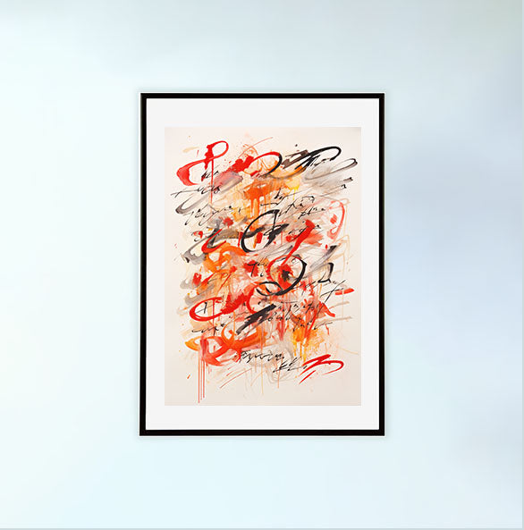 手のアートポスター黒フレームあり