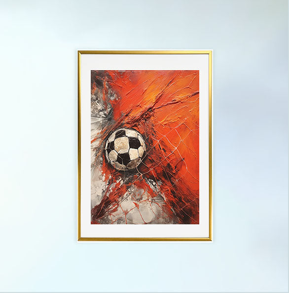 ハンドボールのアートポスター金フレームあり