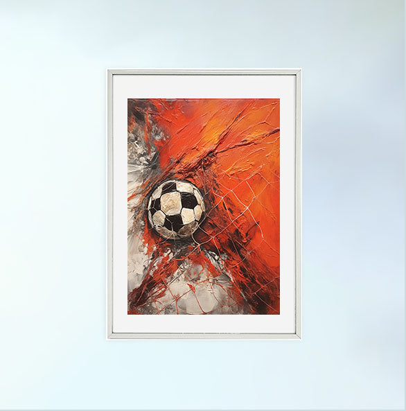 ハンドボールのアートポスター銀フレームあり