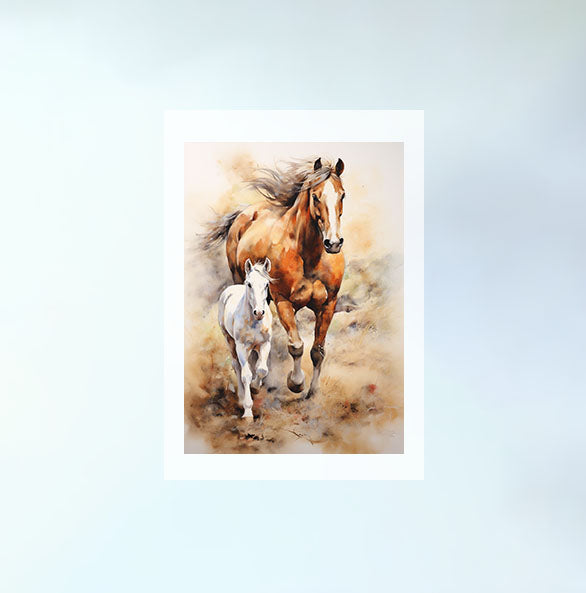 馬のアートポスター原画のみ設置イメージ