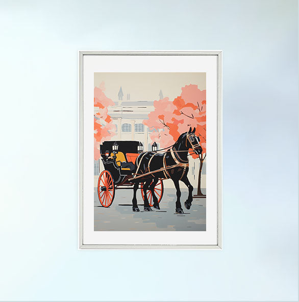 馬のアートポスター銀フレームあり