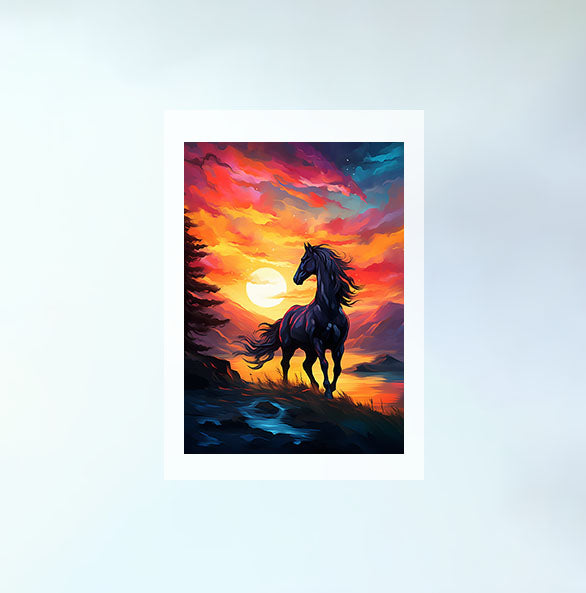 馬のアートポスター原画のみ設置イメージ