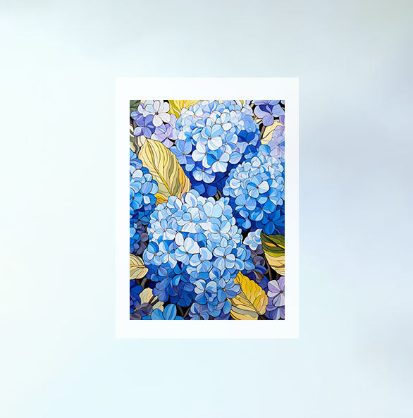 紫陽花のアートポスター原画のみ設置イメージ