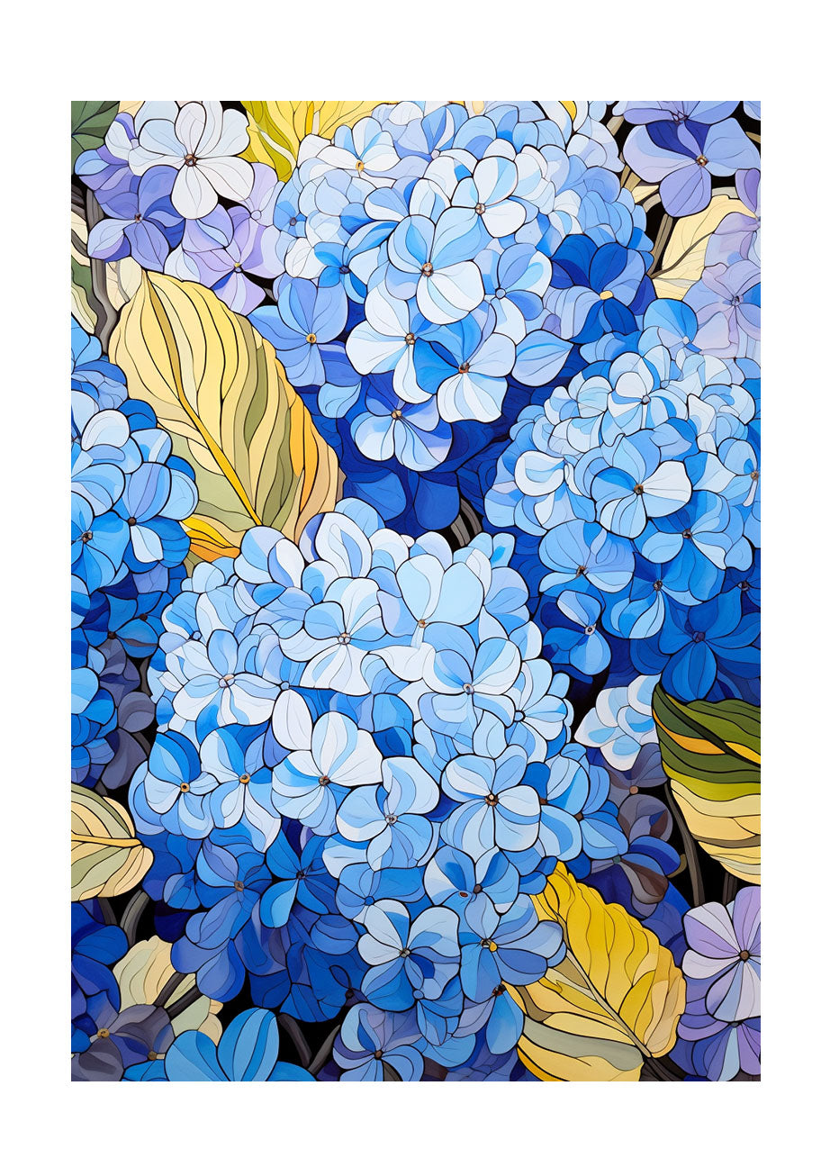 紫陽花のアートポスター原画のみ