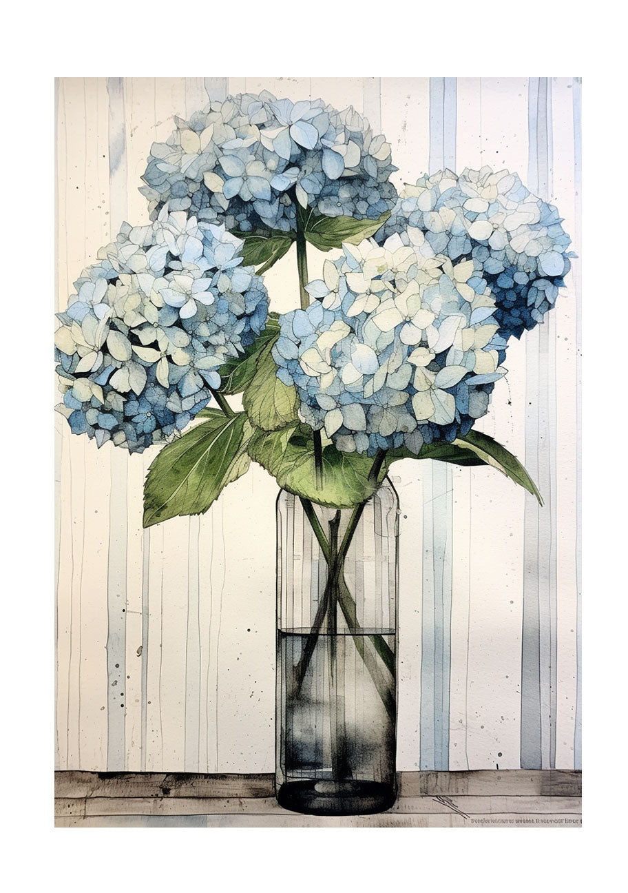 紫陽花のアートポスター原画のみ