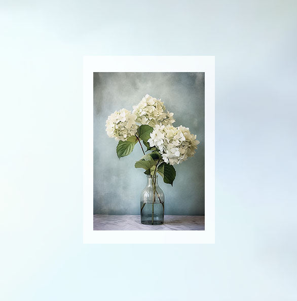 紫陽花のアートポスター原画のみ設置イメージ