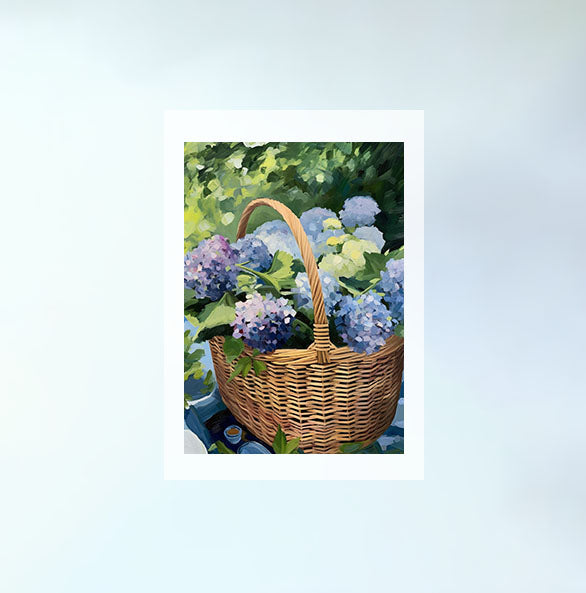 紫陽花のアートポスター原画のみ設置イメージ