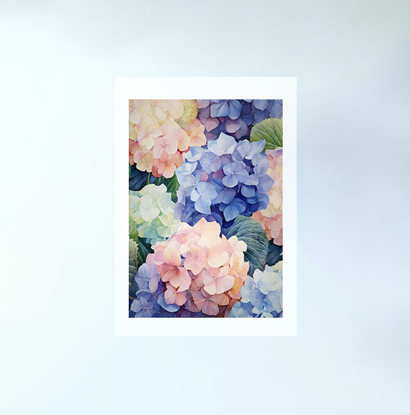紫陽花のアートポスター原画のみ設置イメージ