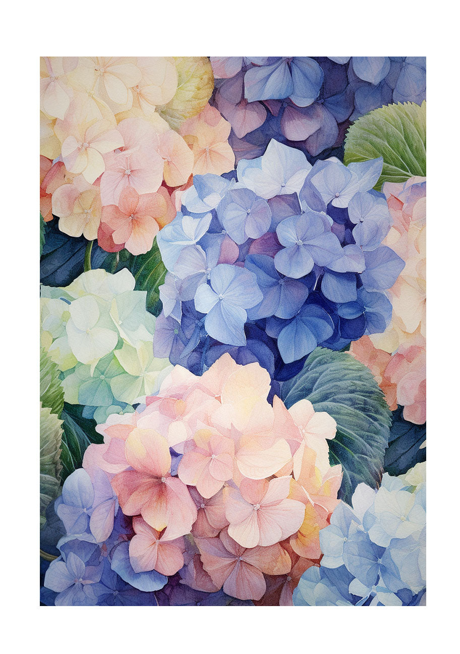 紫陽花のアートポスター原画のみ