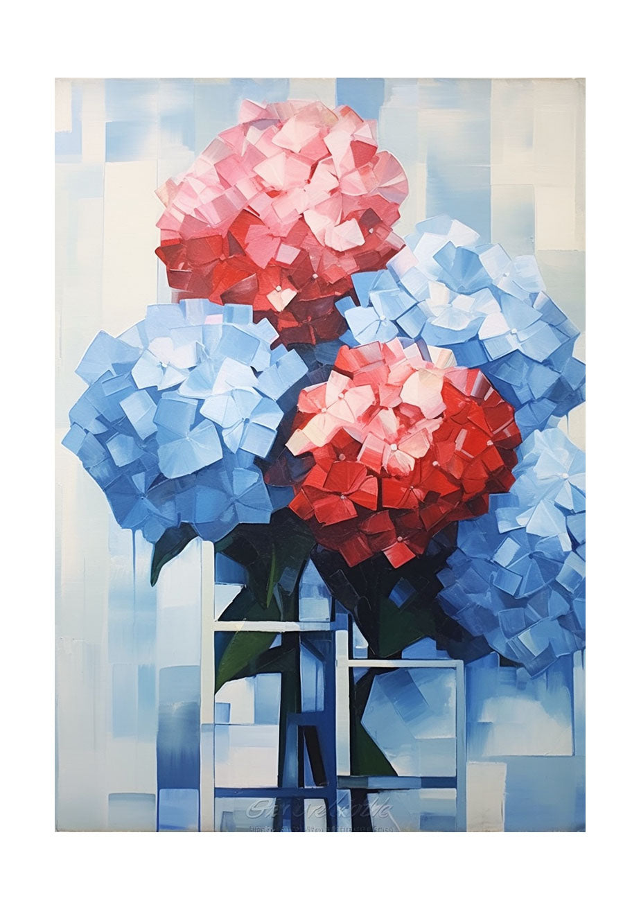 紫陽花のアートポスター原画のみ