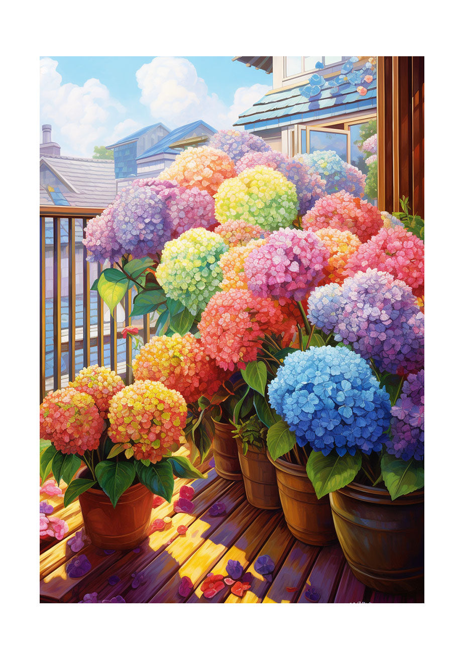 紫陽花のアートポスター原画のみ