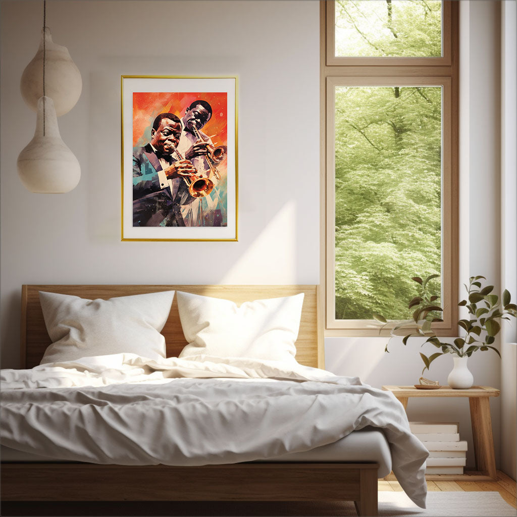 ジャズのアートポスター寝室配置イメージ