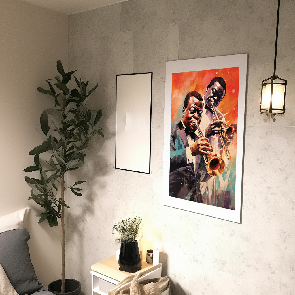 ジャズのアートポスター廊下配置イメージ