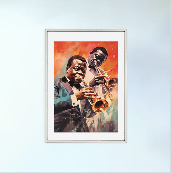 ジャズのアートポスター銀フレームあり