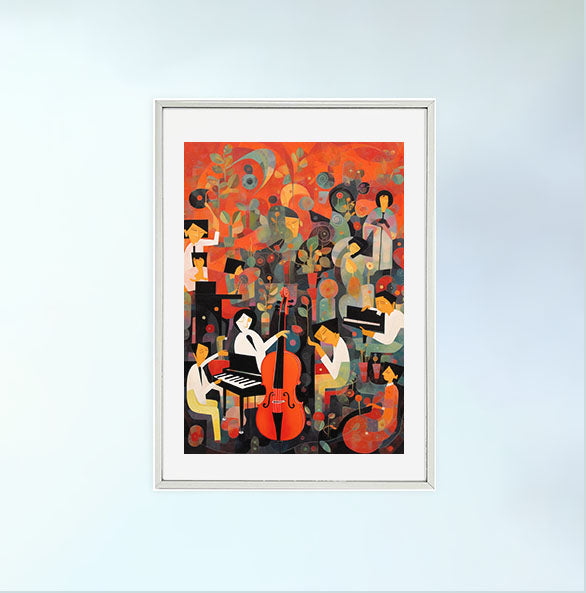 ジャズのアートポスター銀フレームあり