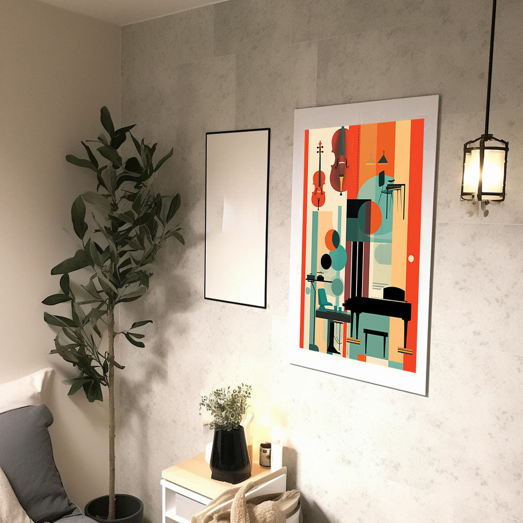 ジャズのアートポスター廊下配置イメージ