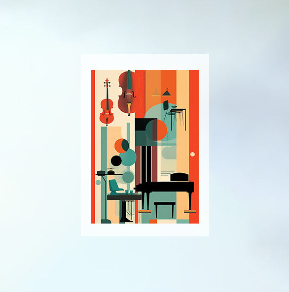 ジャズのアートポスター原画のみ設置イメージ