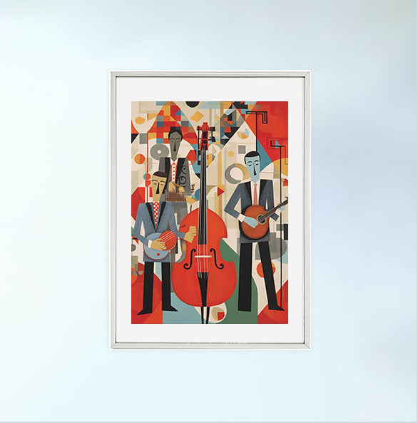 ジャズのアートポスター銀フレームあり