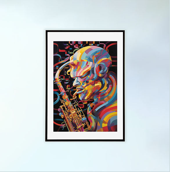 ジャズのアートポスター黒フレームあり