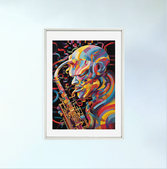 ジャズのアートポスター銀フレームあり