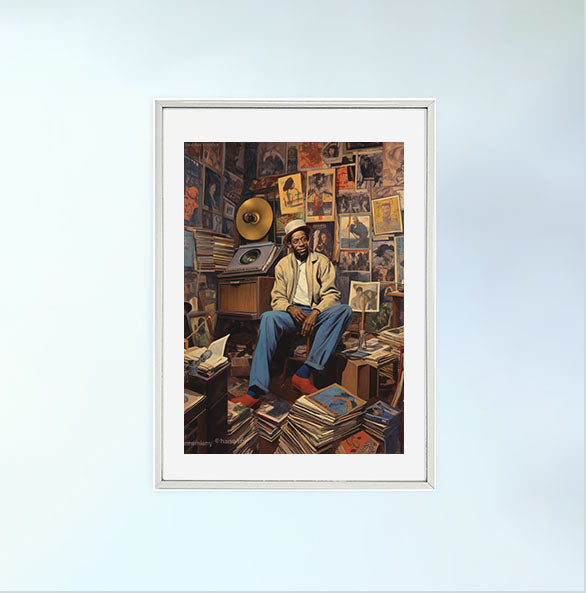 ジャズのアートポスター銀フレームあり