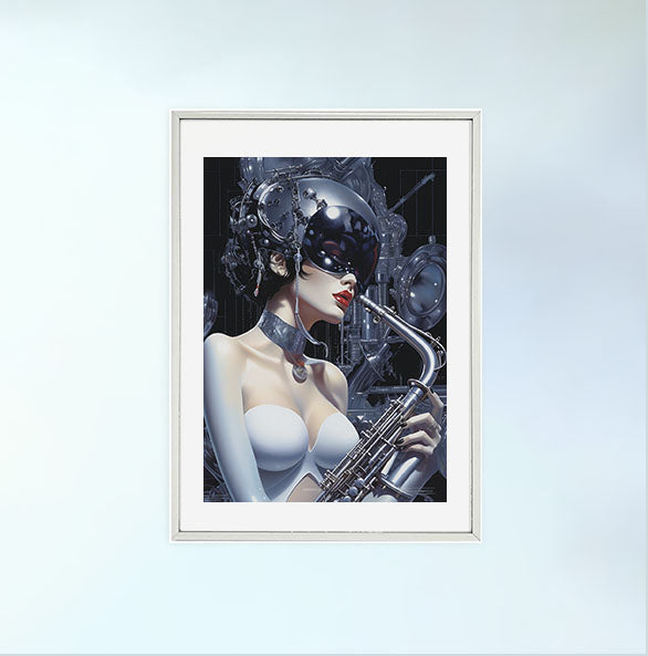 ジャズのアートポスター銀フレームあり