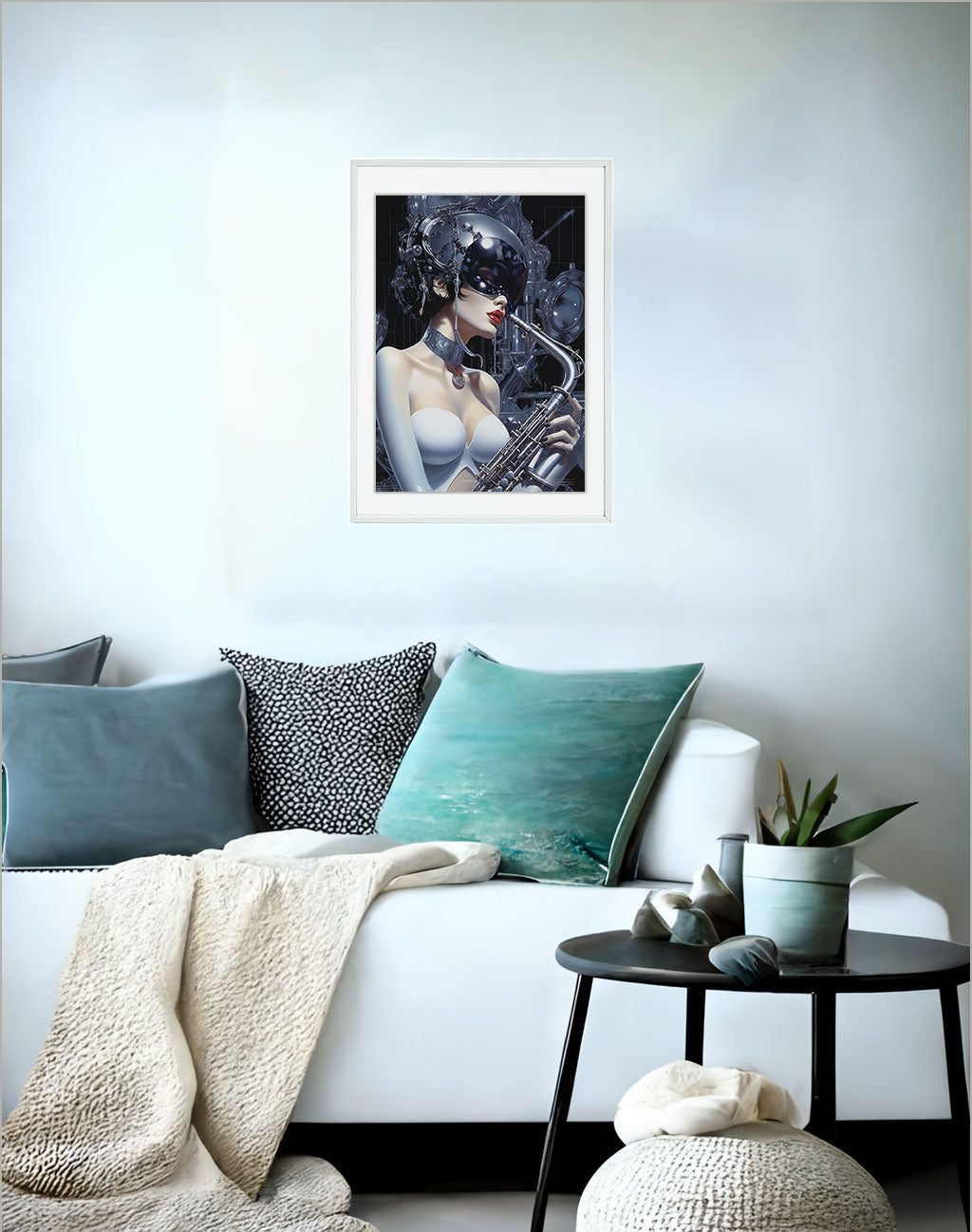 ジャズのアートポスターソファ配置イメージ