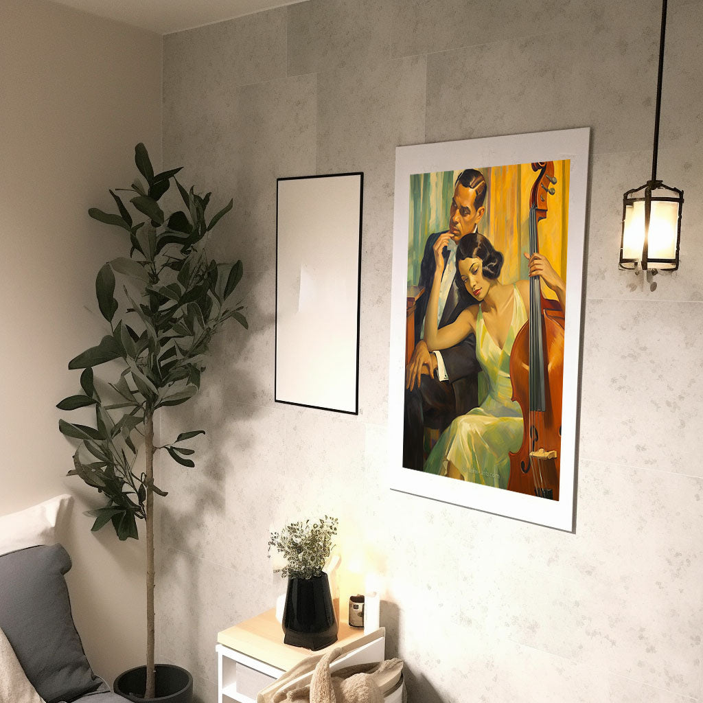 ジャズのアートポスター廊下配置イメージ