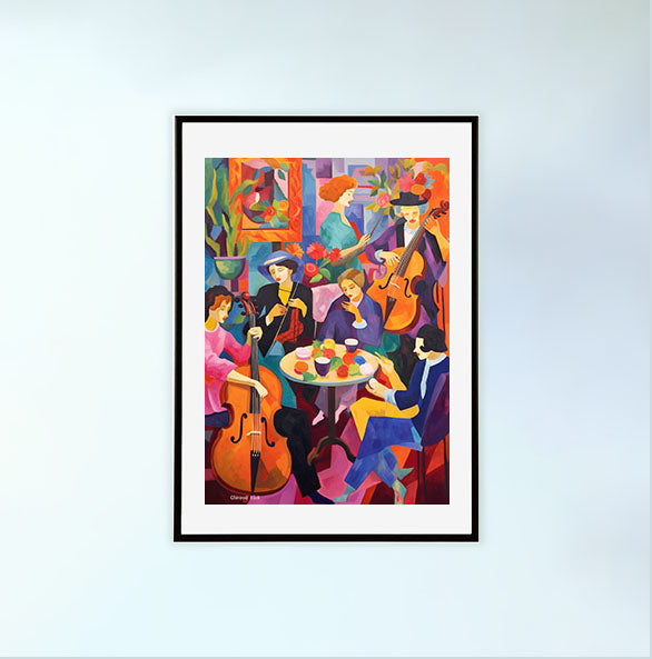 ジャズのアートポスター黒フレームあり