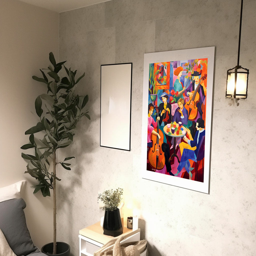 ジャズのアートポスター廊下配置イメージ