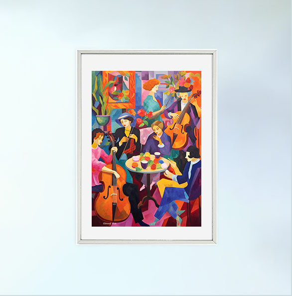 ジャズのアートポスター銀フレームあり