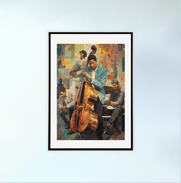 ジャズのアートポスター黒フレームあり