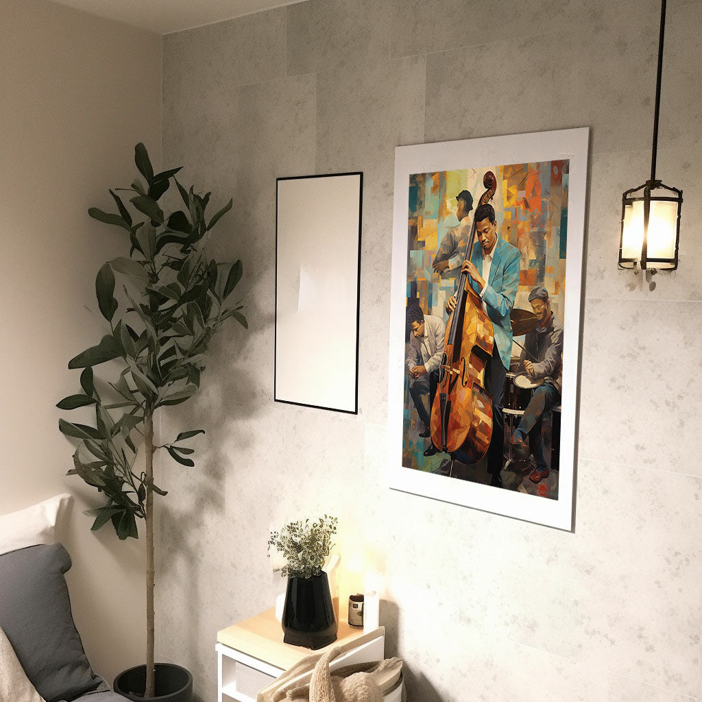 ジャズのアートポスター廊下配置イメージ
