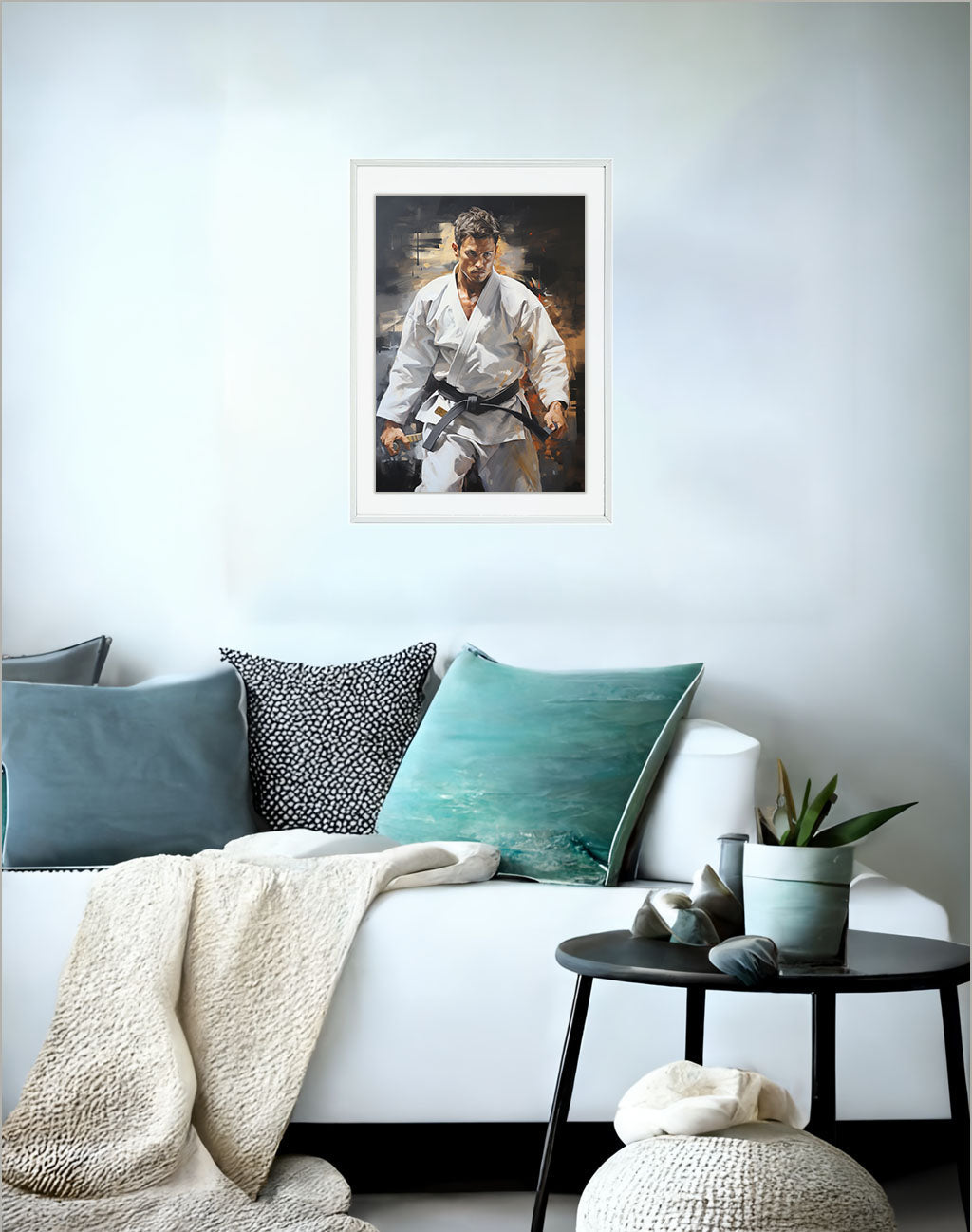 空手のアートポスターソファ配置イメージ