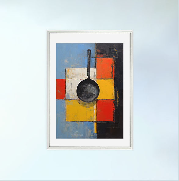 キッチンのアートポスター銀フレームあり