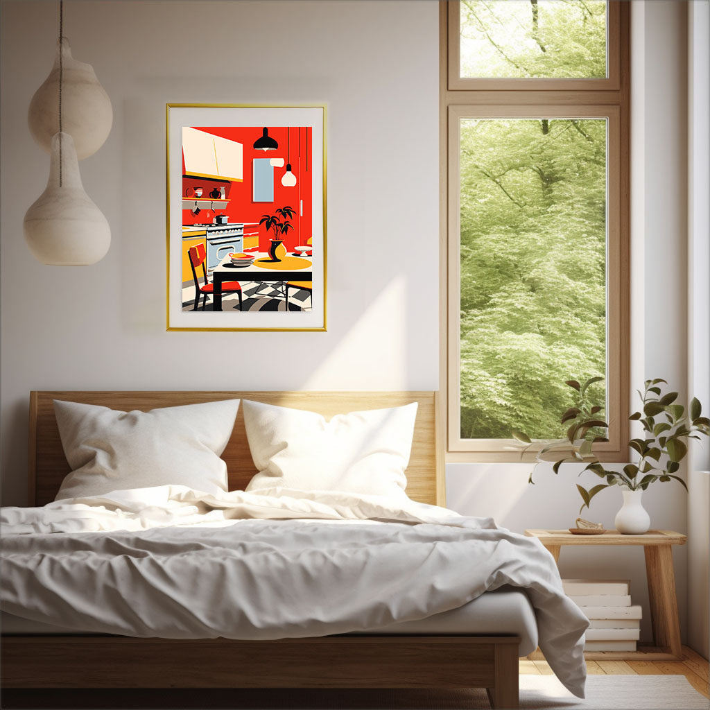 キッチンのアートポスター寝室配置イメージ