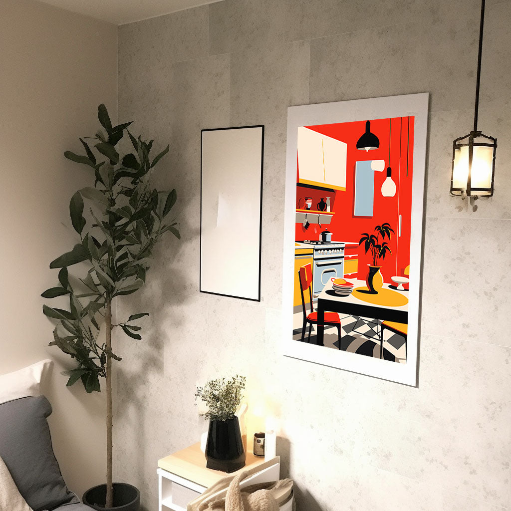 キッチンのアートポスター廊下配置イメージ