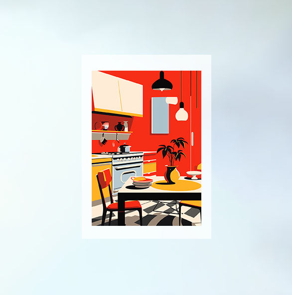 キッチンのアートポスター原画のみ設置イメージ