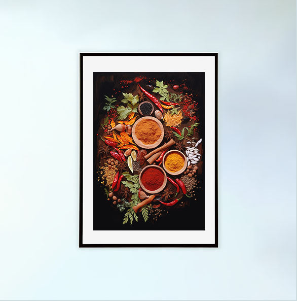 キッチンのアートポスター黒フレームあり