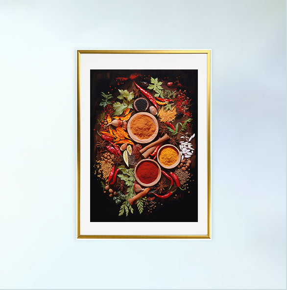 キッチンのアートポスター金フレームあり