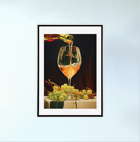 キッチンのアートポスター黒フレームあり