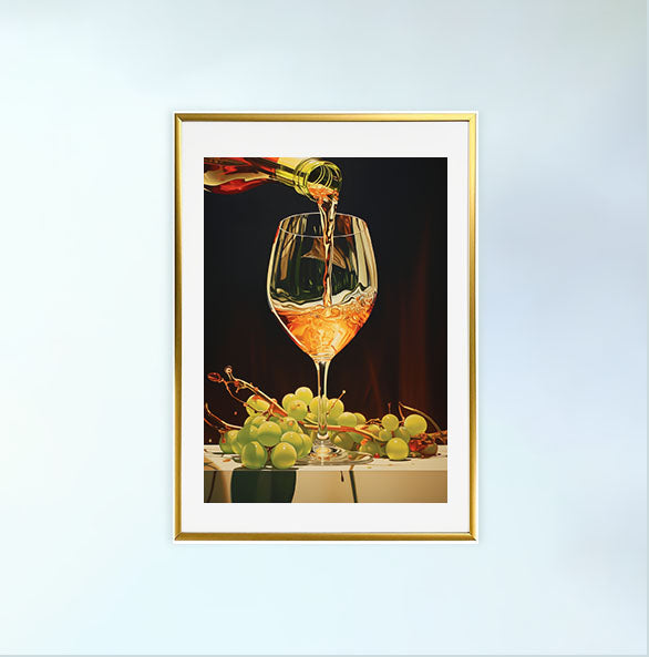 キッチンのアートポスター金フレームあり