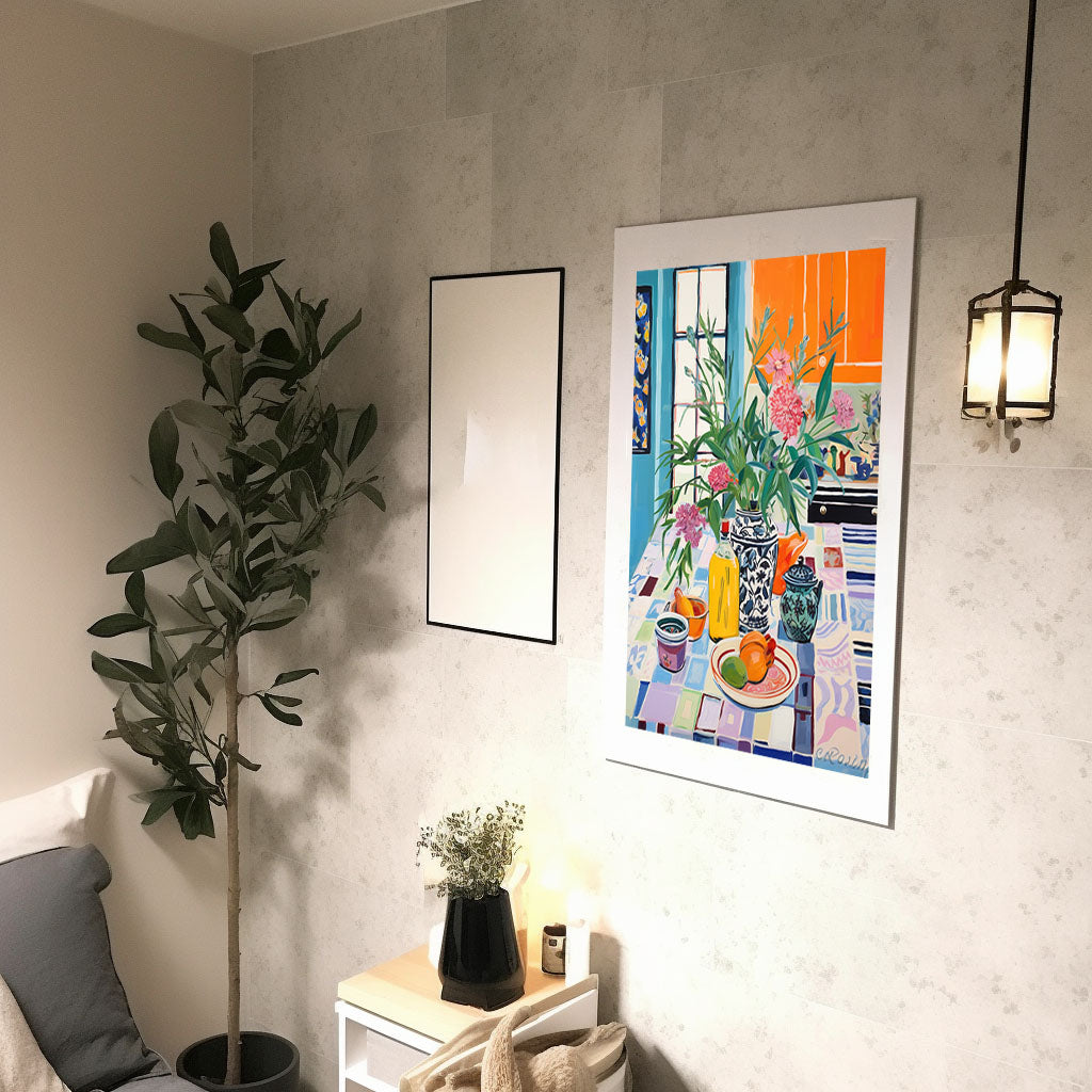 キッチンのアートポスター廊下配置イメージ