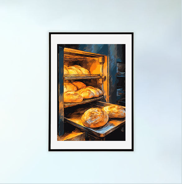 キッチンのアートポスター黒フレームあり