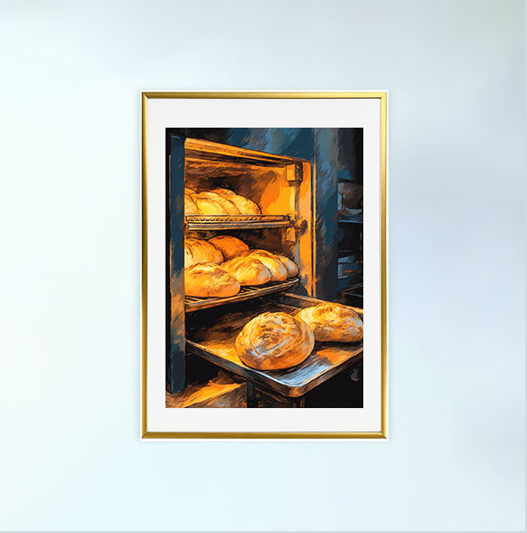 キッチンのアートポスター金フレームあり