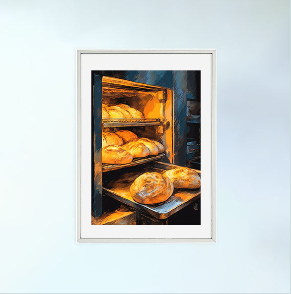 キッチンのアートポスター銀フレームあり