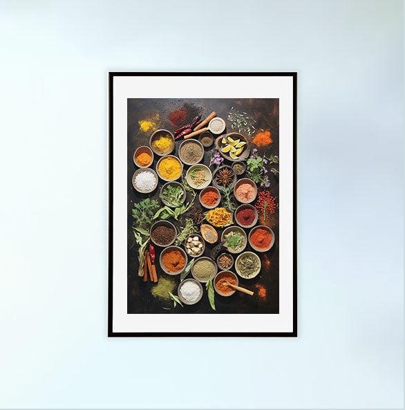 キッチンのアートポスター黒フレームあり